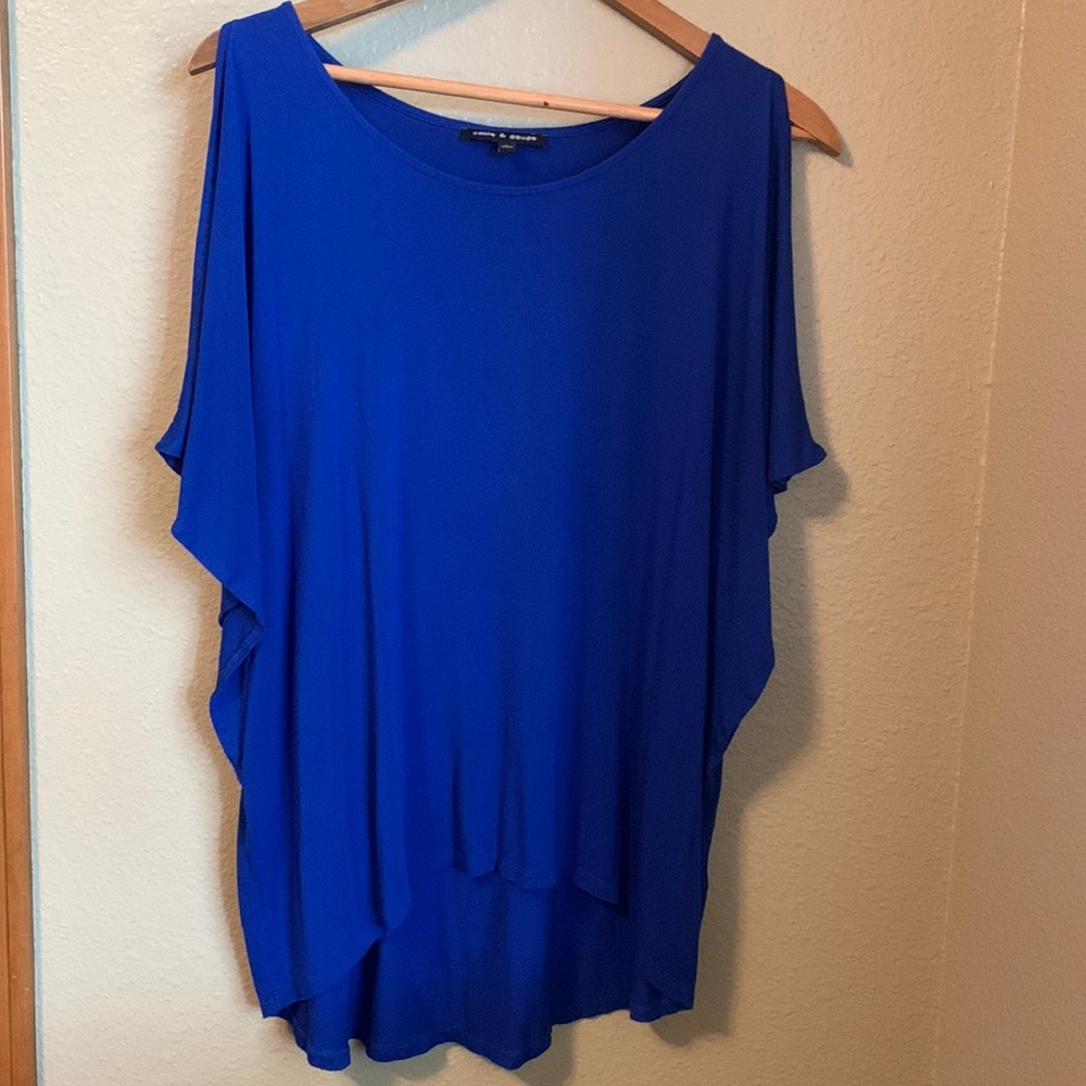Cable & Gauge Royal Blue Cold Shoulder Top